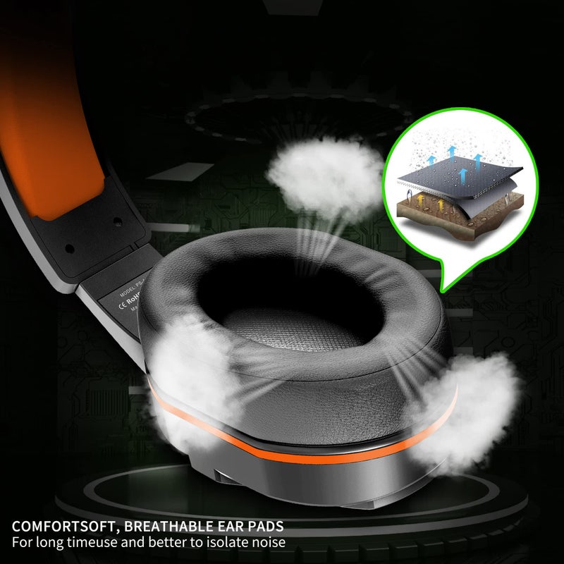 Kikc PS4 Gaming Headset with Mic for Xbox One, PS5, PC, Mobile Phone and Notebook, Controllable Volume Gaming Headphones with Soft Earmuffs for Kid - Image 5